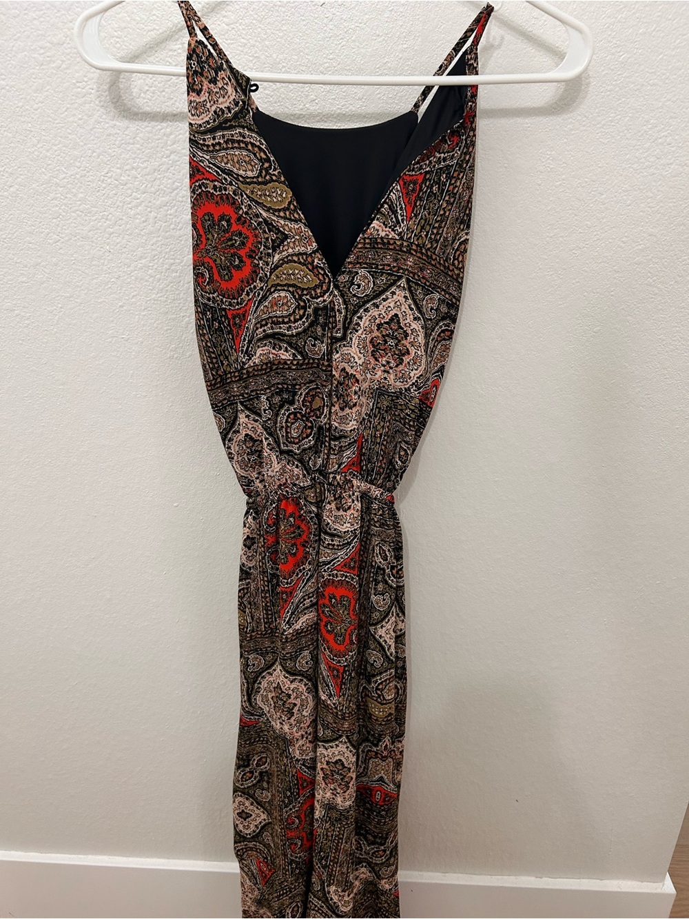 Express Paisley Midi Dress in Black, Red and Brown